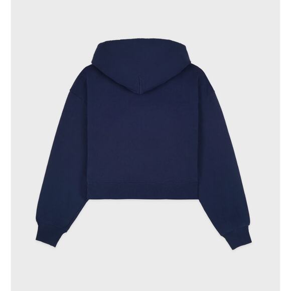 SPORTY & RICH Navy Wellness Cropped Ivy Hoodie Medium - Picture 4 of 9